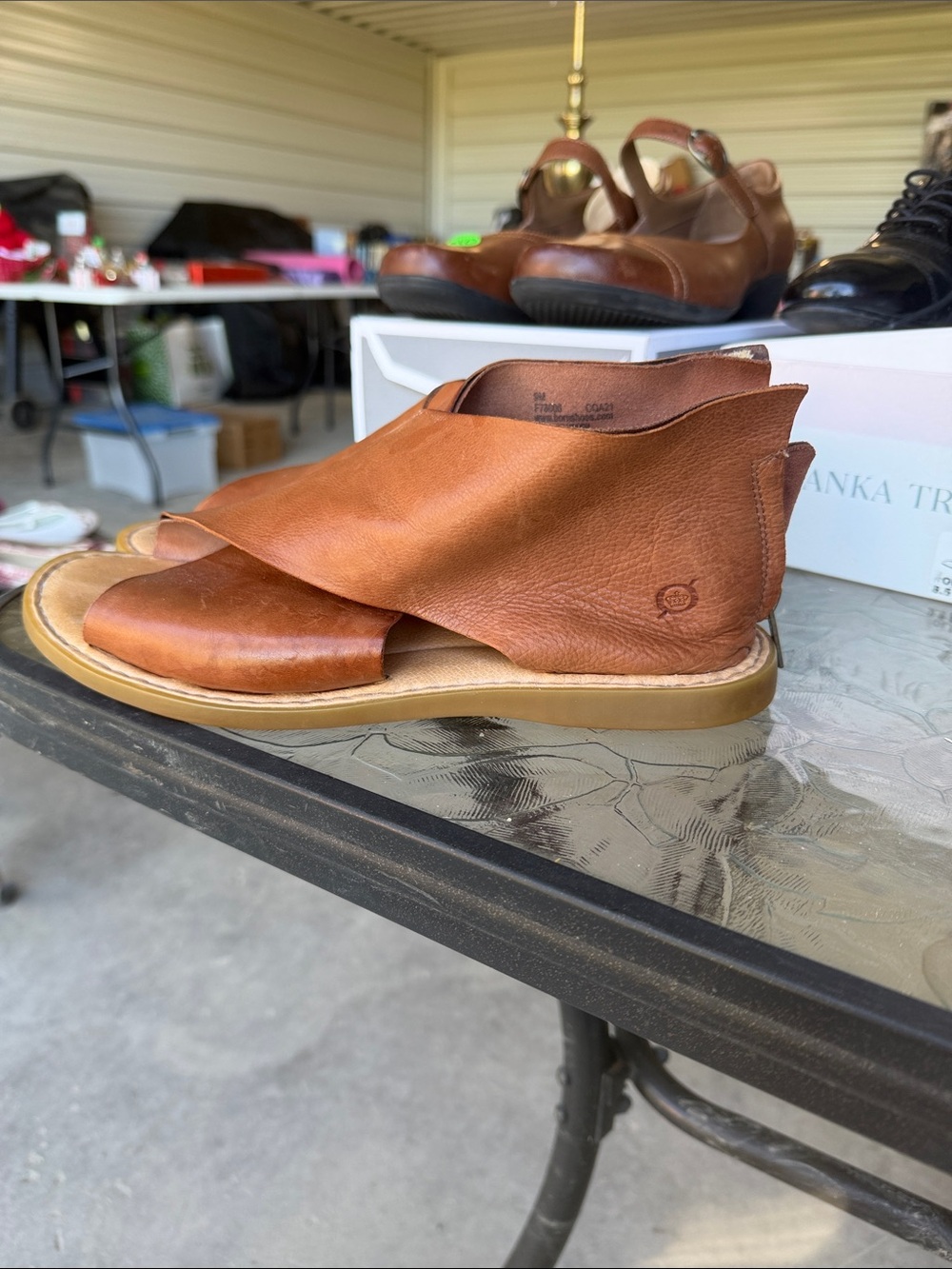 Brown Leather Open-Toe Women's Sandals